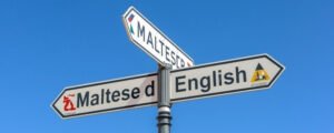 Street signs showing both Maltese and English